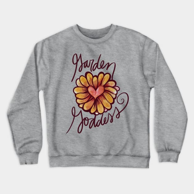 Garden Goddess Flower Heart Crewneck Sweatshirt by bubbsnugg